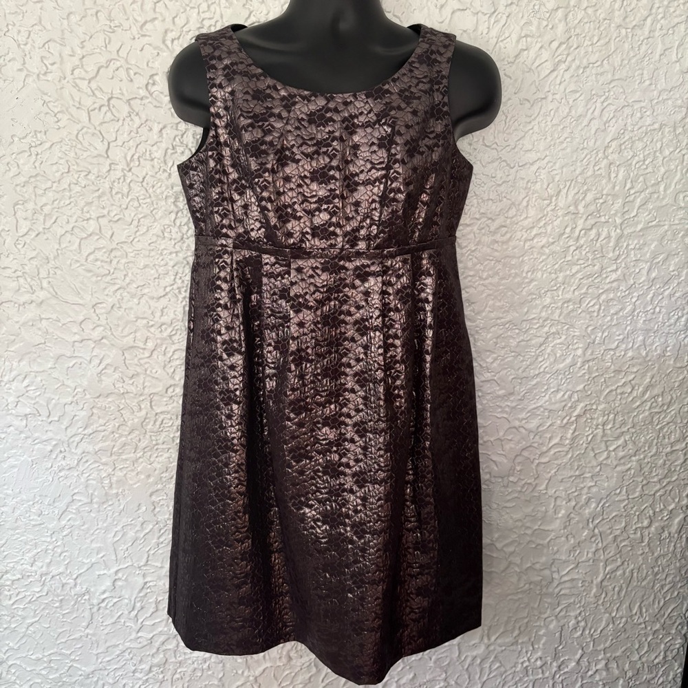 London Times Brocade Empire Waist Dress Size 12 - Picture 2 of 9